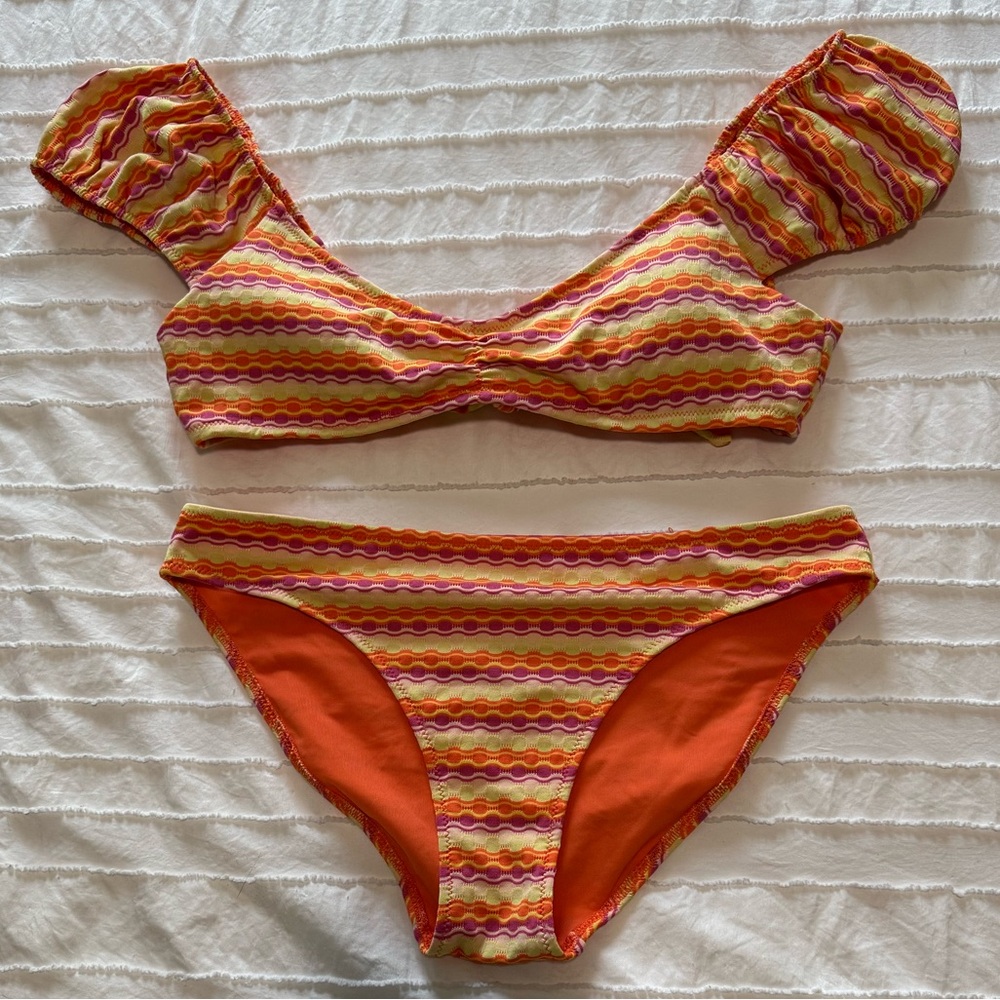 Aerie Orange and Pink Swimwear